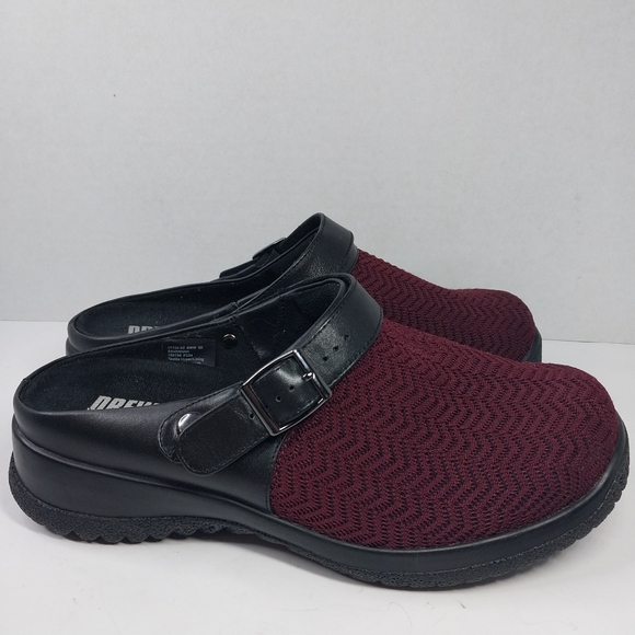 Drew Savannah Womens Size 8 WW Slingback Burgundy Wavy Stretch Clog Shoes - Picture 7 of 12